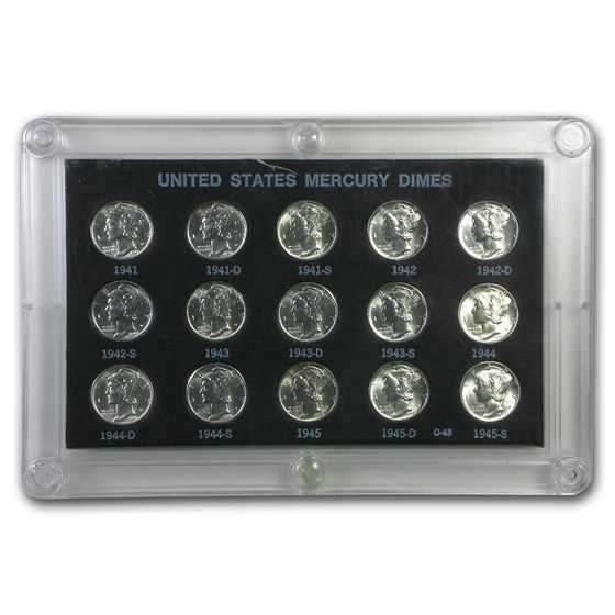1941-1945 Mercury Dime Short Set BU (Capital Plastics Holder) 1941-1945 Mercury Dime Short Set BU (Capital Plastics Holder)